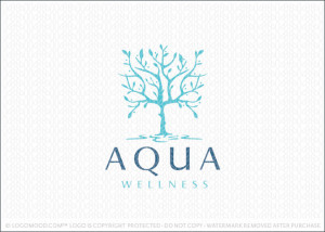 Aqua Wellness Tree Logo For Sale