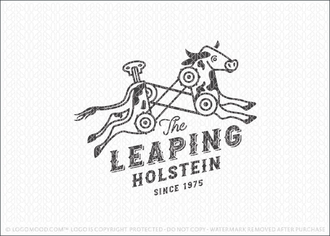 Mechanical Leaping Cow Logo For Sale