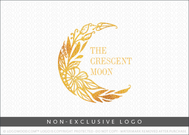 Gold Floral Garden Moon – Non Exclusive Logo